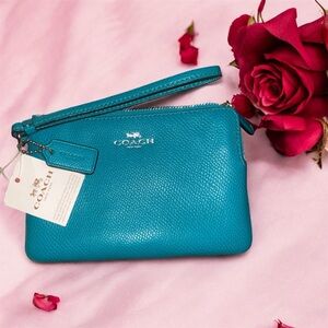 Coach Vibrant Teal Wristlet